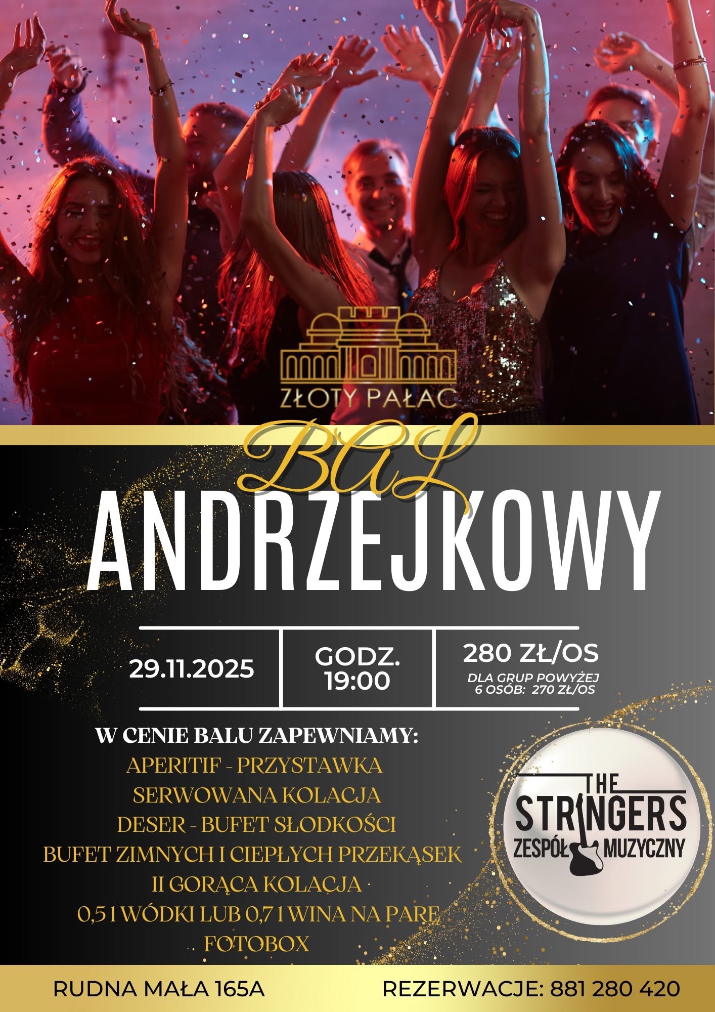 Zaproszenie na Bal Andrzejkowy w Złotym Pałacu